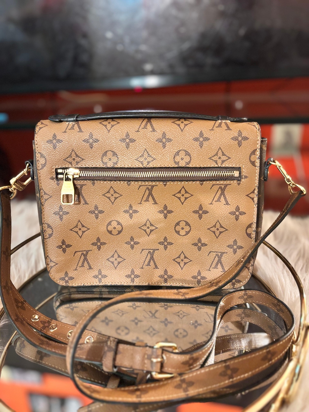 Louis Vuitton Monogram Two-Tone Crossbody Bag - Brown/Tan MM - Picture 2 of 4